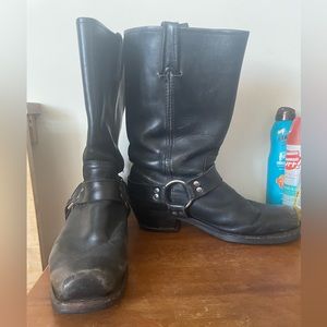 Frye Harness Black Moto Boots Size 9 - Heavily used + lightly damaged